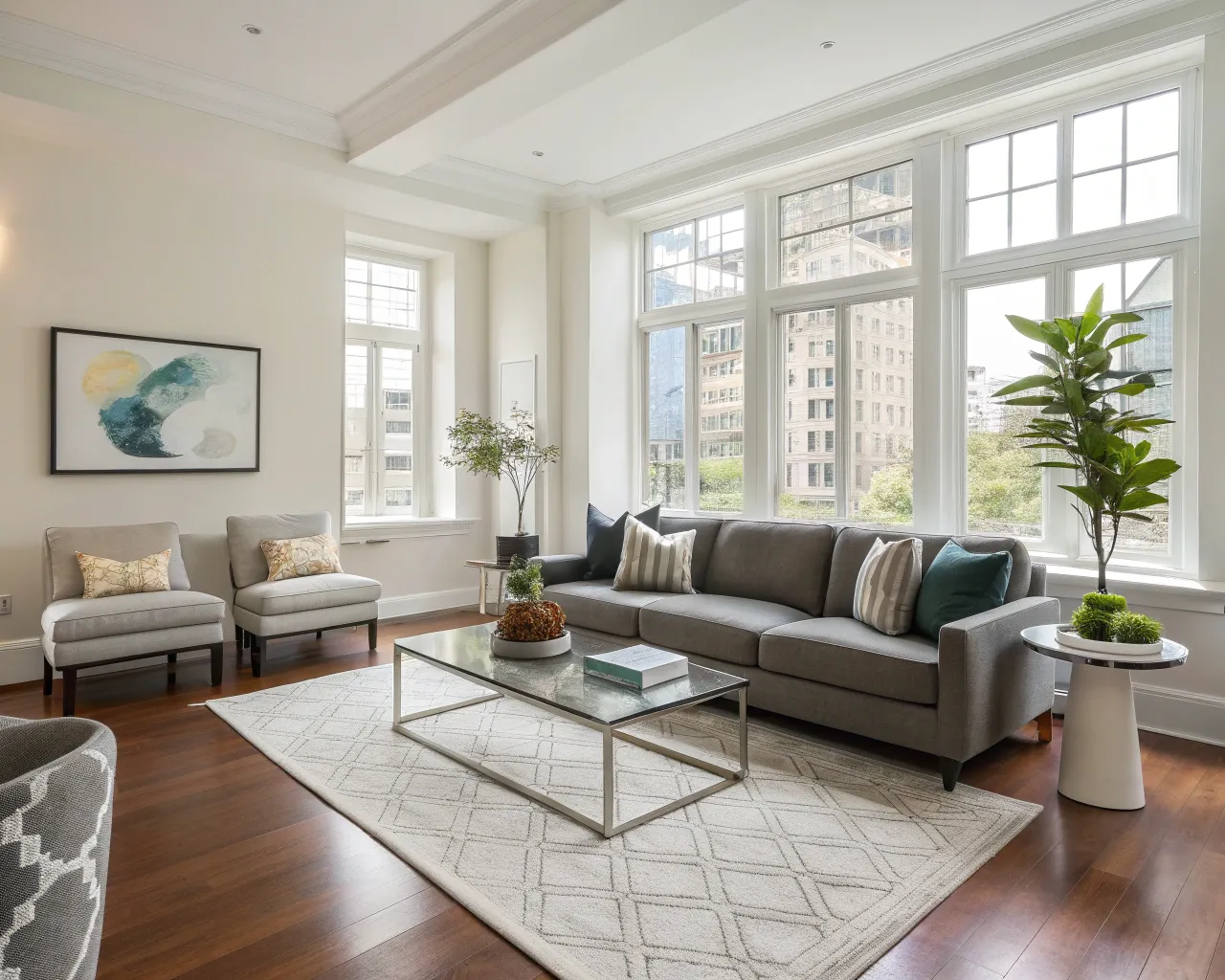 Home staging av ett modernt vardagsrum